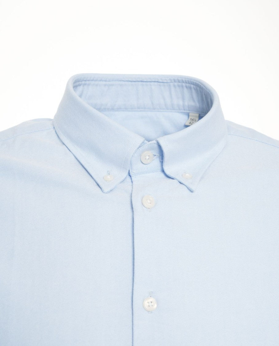 Bastoncino Classic Cotton Shirt With Button-Down Collar And Rounded Hem
