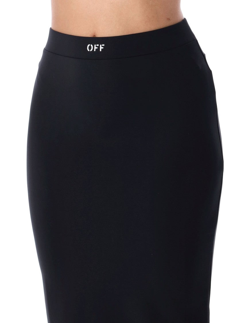 Off-White Stretch Midi Skirt