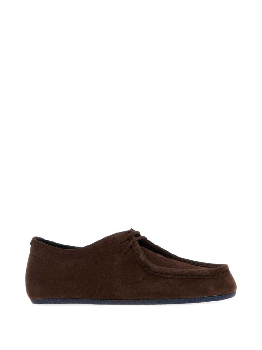Jil Sander Brown Suede Upper Rounded Toe Loafers