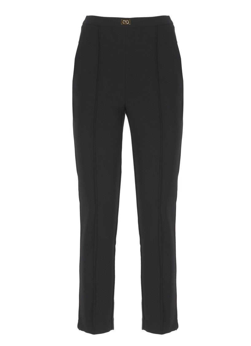 Elisabetta Franchi Tailored Black Crêpe Pants