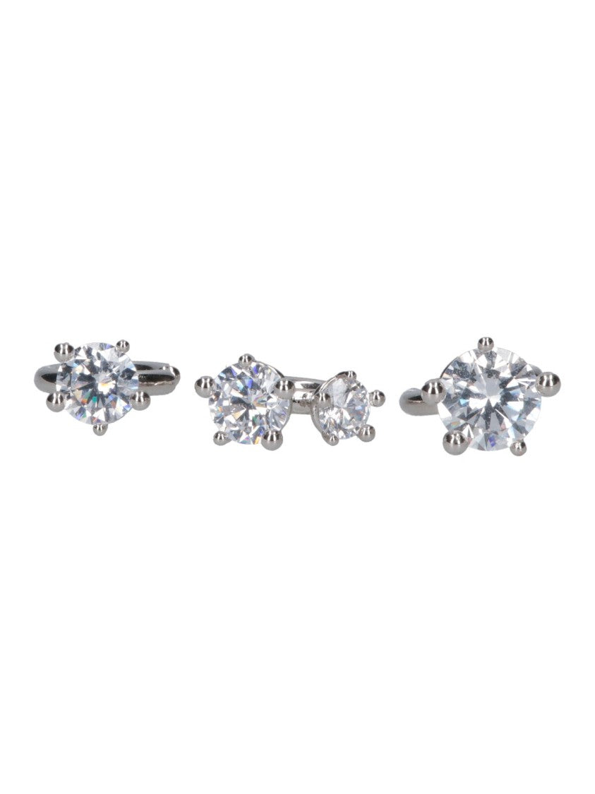 Panconesi "Constellation" Ear Cuff, In Silver-Plated Brass, Crystal Details.