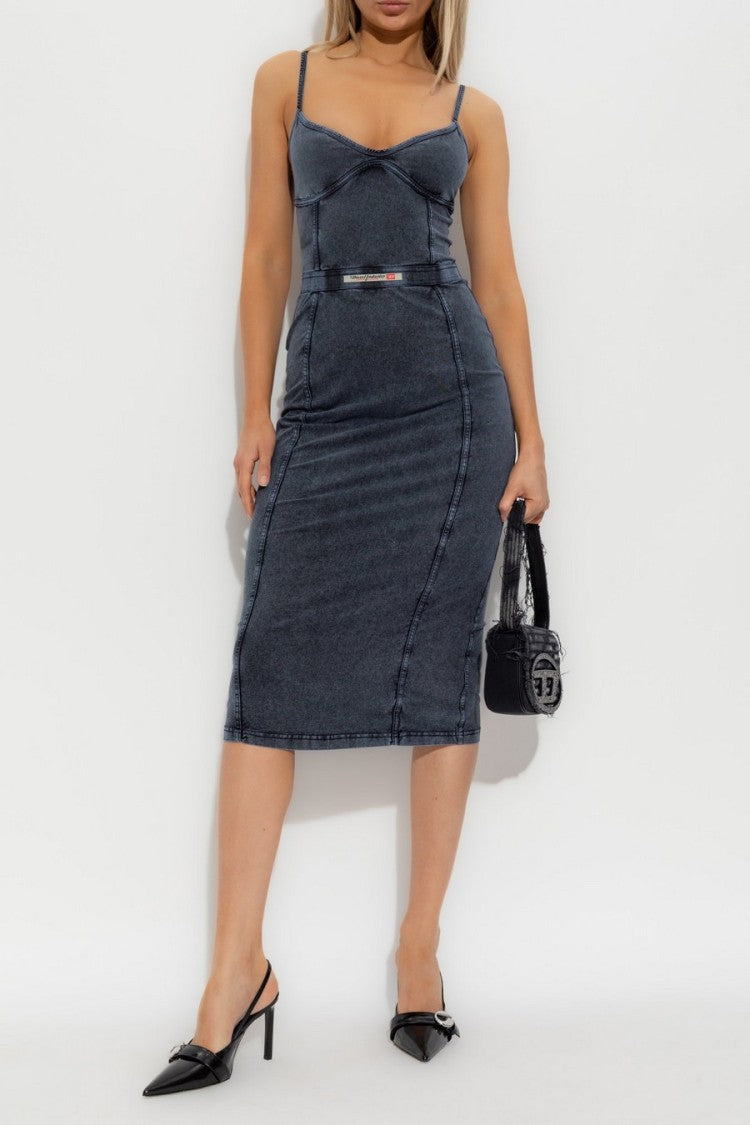 Diesel Multicolor Crepe Midi Dress