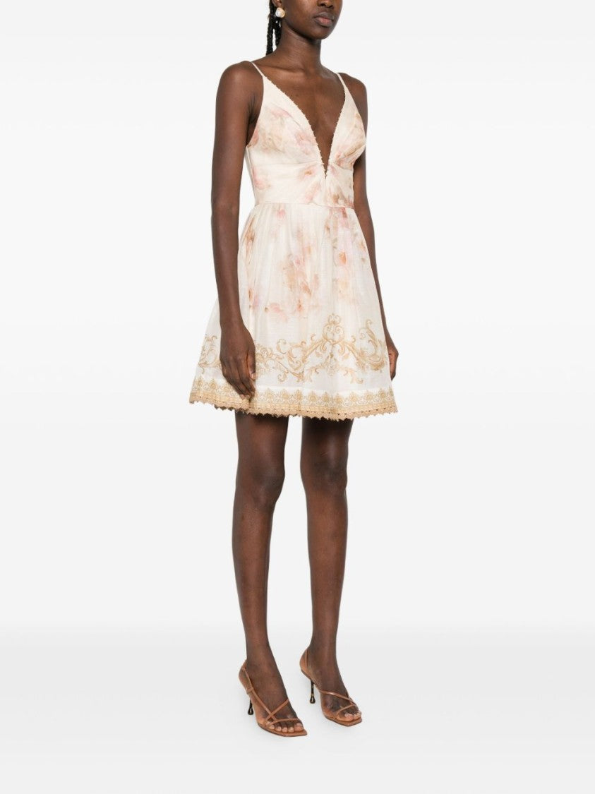 Zimmermann Hypnotic V Neck Mini Dress