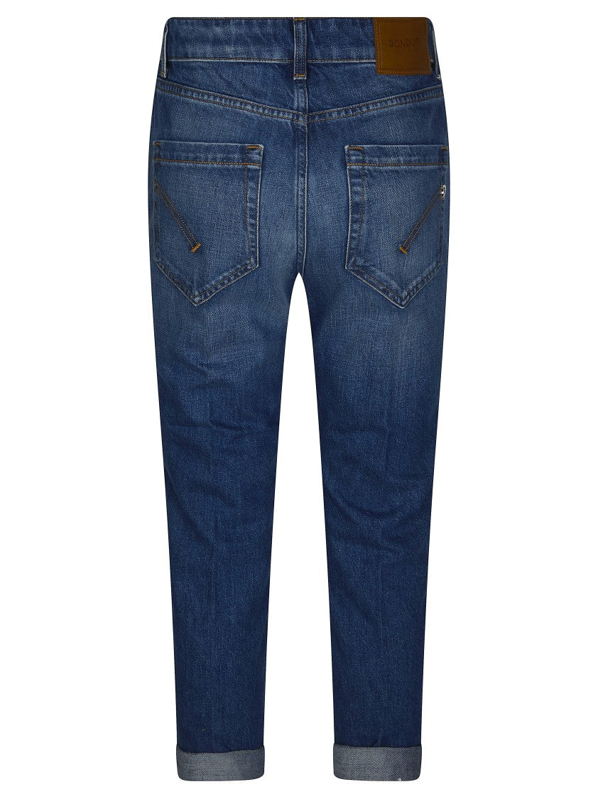 Dondup Mid Rise Cuffed Tapered Jeans