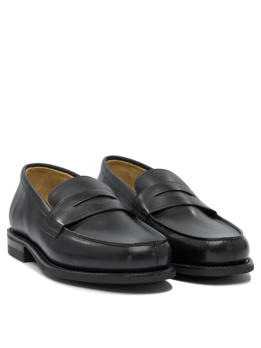 Paraboot Penny Strap Black Leather Loafers