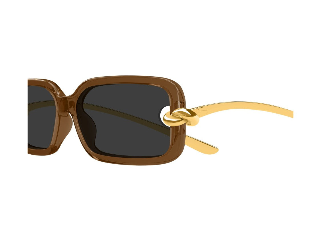 Bottega Veneta Gold Bv1439s Knot Oversized Square Sunglasses