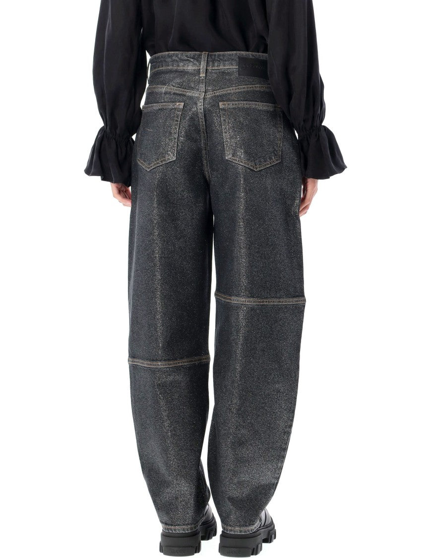 Ganni Shimmery Foil Stary Jeans