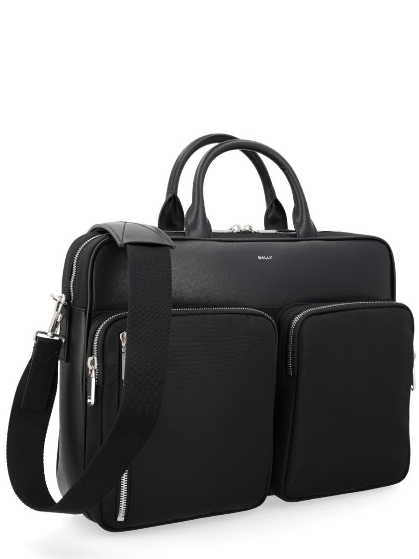 Bally Neutrals Vogel Dual Zip Briefcase