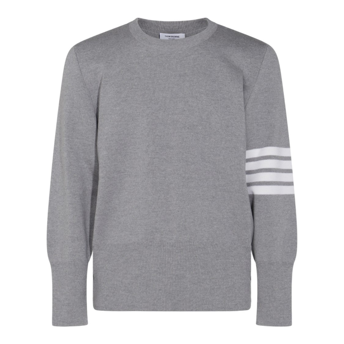 Thom Browne Classic Grey Sweater With Striped Detail
