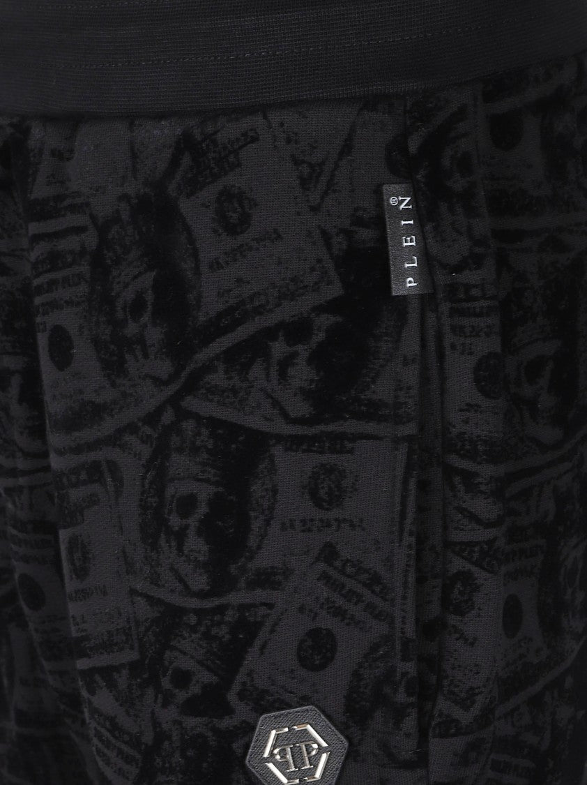 Philipp Plein Tapered Leg Trousers With Subtle Money Print