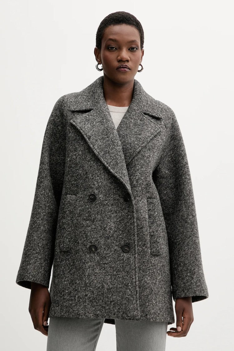 Max Mara Obliqua Double-Breasted Coat With Wide Lapels