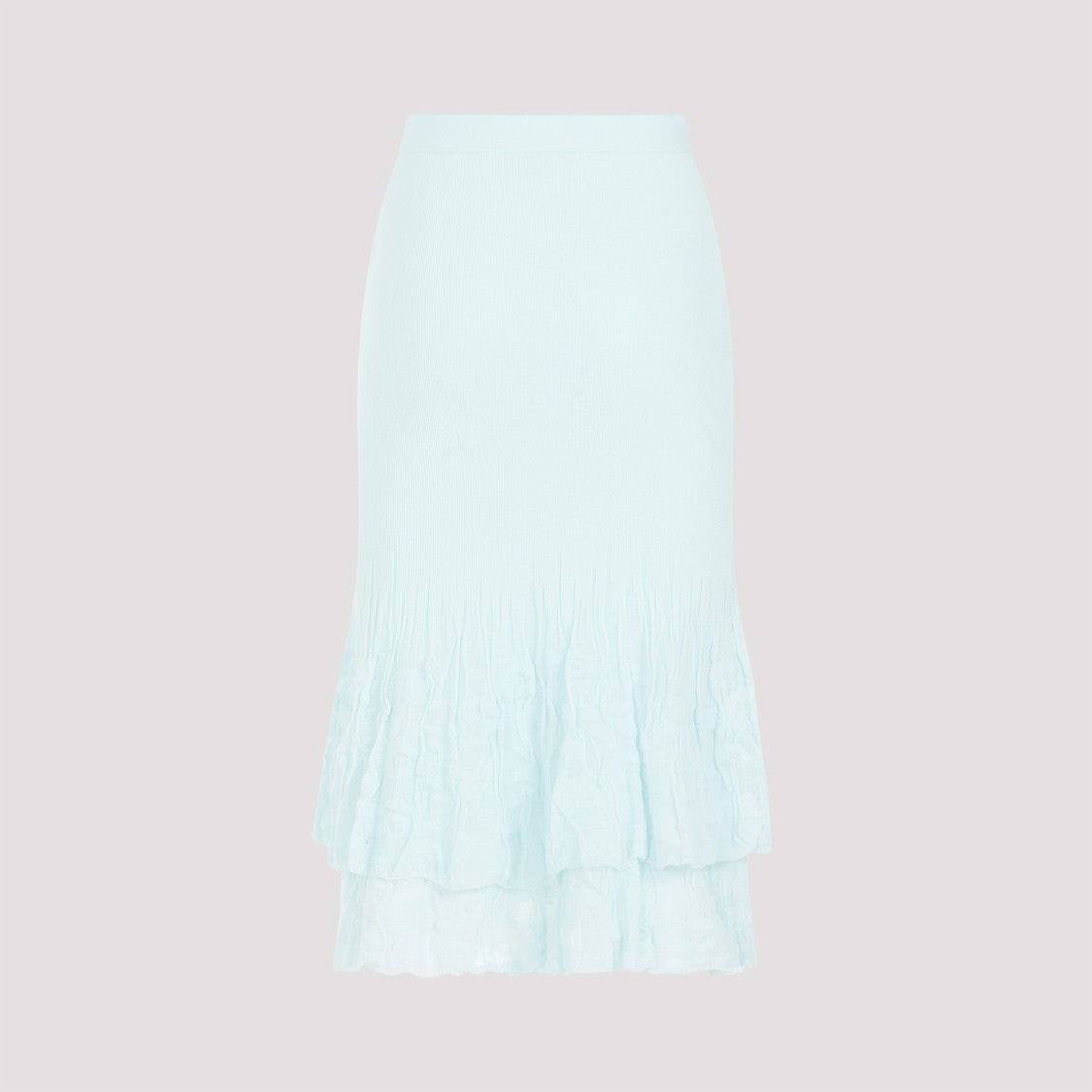 Bottega Veneta Pale Turquoise Cotton Midi Skirt
