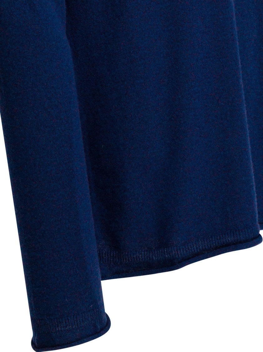 Comme Des Garçons Solid Wool Crewneck Sweater With Ribbed Edges