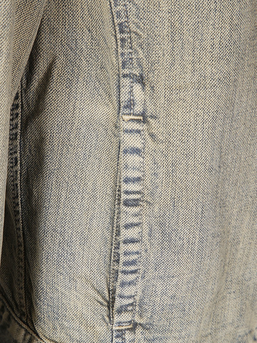 Diesel Faded Denim Jacket With Stand Collar