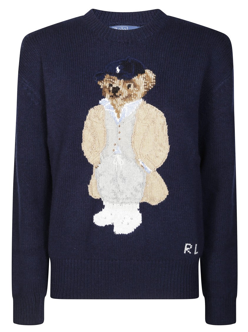 Polo Ralph Lauren Knitted Sweater With Teddy Bear Graphic