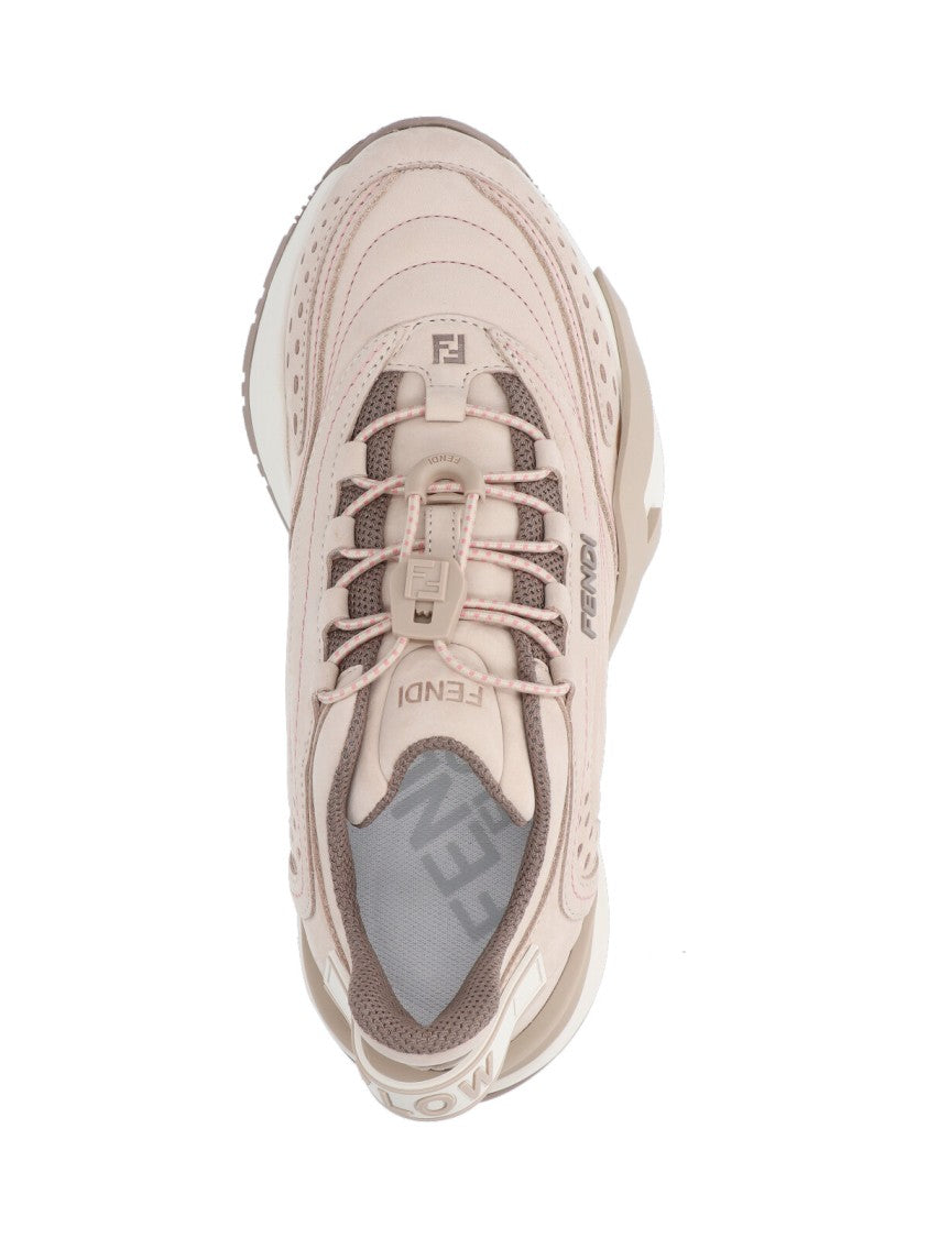 Fendi Beige Minimalist Low-Top Sneakers With Subtle Detailing