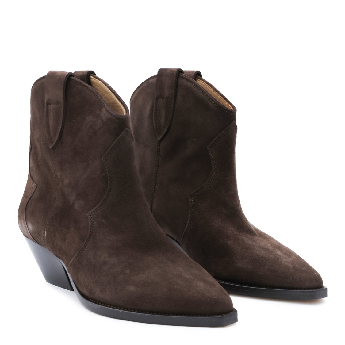 Isabel Marant Brown Suede Square Heel Boots
