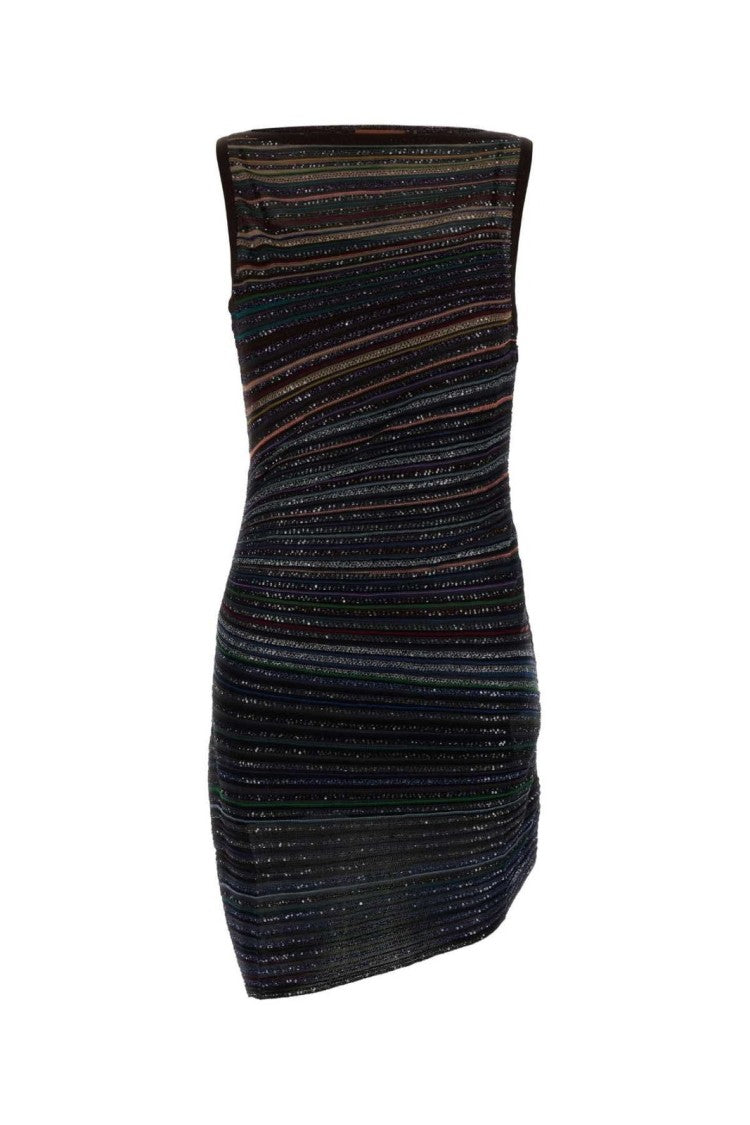 Missoni Fitted Mini Dress With Multicolored Sequin Embellishments