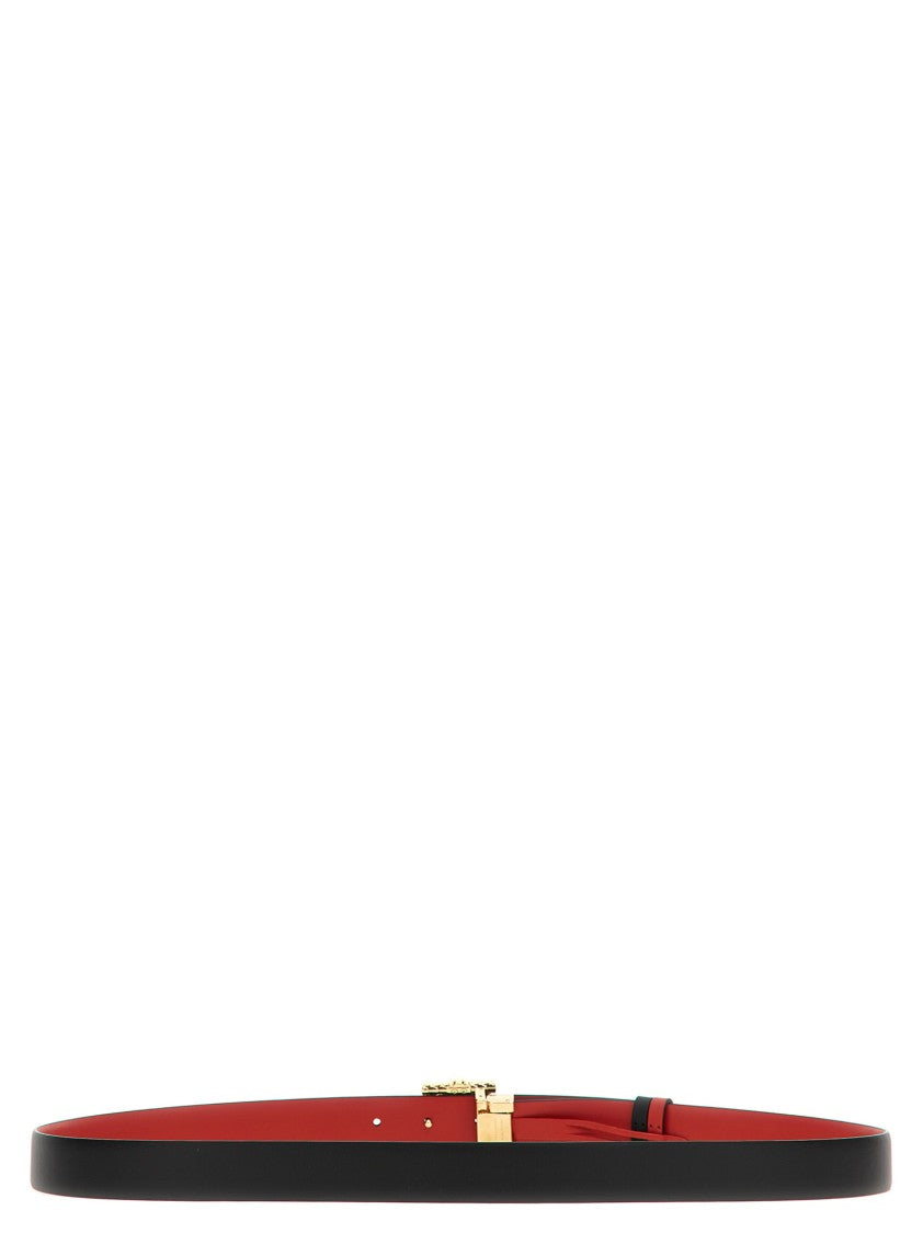 Ferragamo Reversible Red And Black Leather Belt