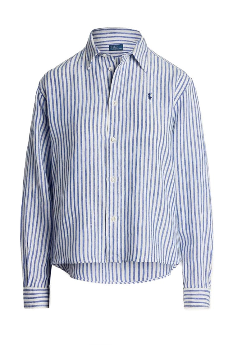 Polo Ralph Lauren Multicolor Striped Linen Shirt With Button-Down Front