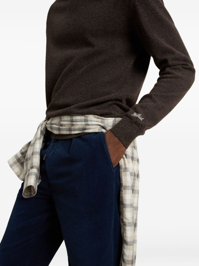 Woolrich High Neck Brown Wool Sweater