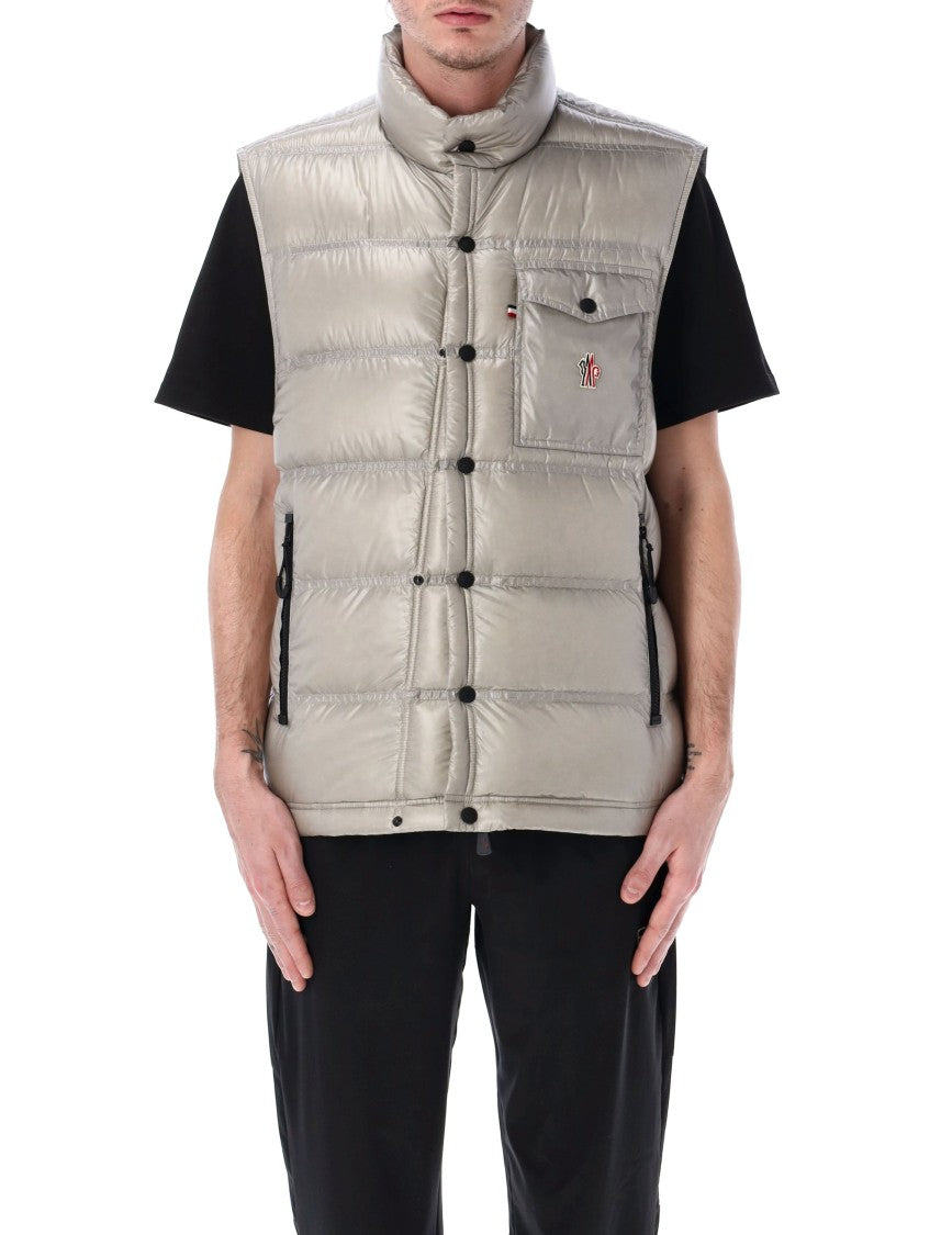 Moncler Sleek Sleeveless Down Jacket With Reflective Details