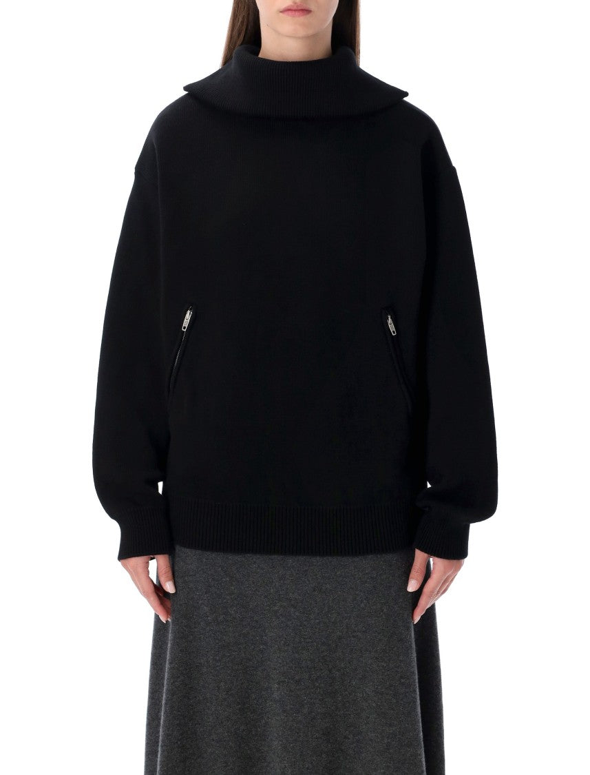 Balenciaga Cotton High-Neck Zip Sweater