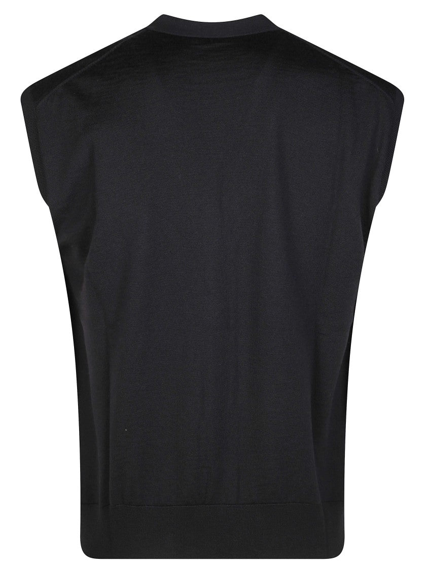 Paolo Pecora V-Neck Button-Down Knit Vest