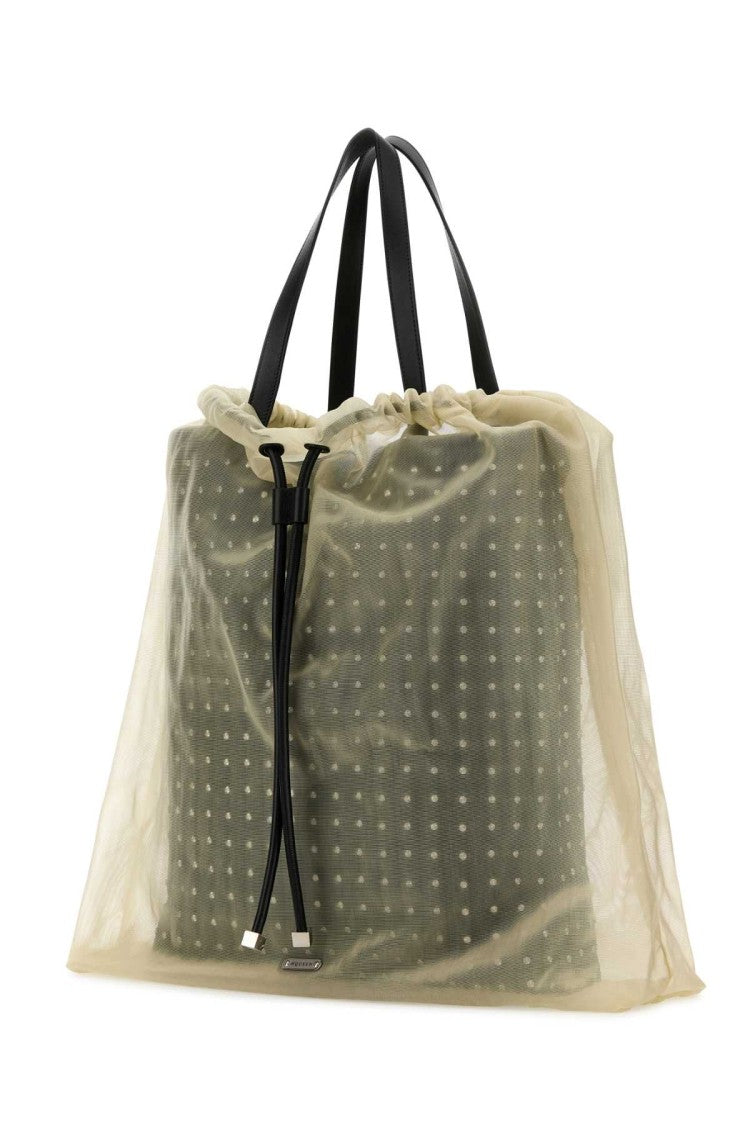 Alexander Mcqueen Two-Tone Leather And Tulle Nebula Shopping Bag