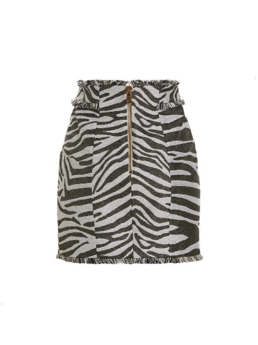 Balmain 'Lurex Zebra' Skirt
