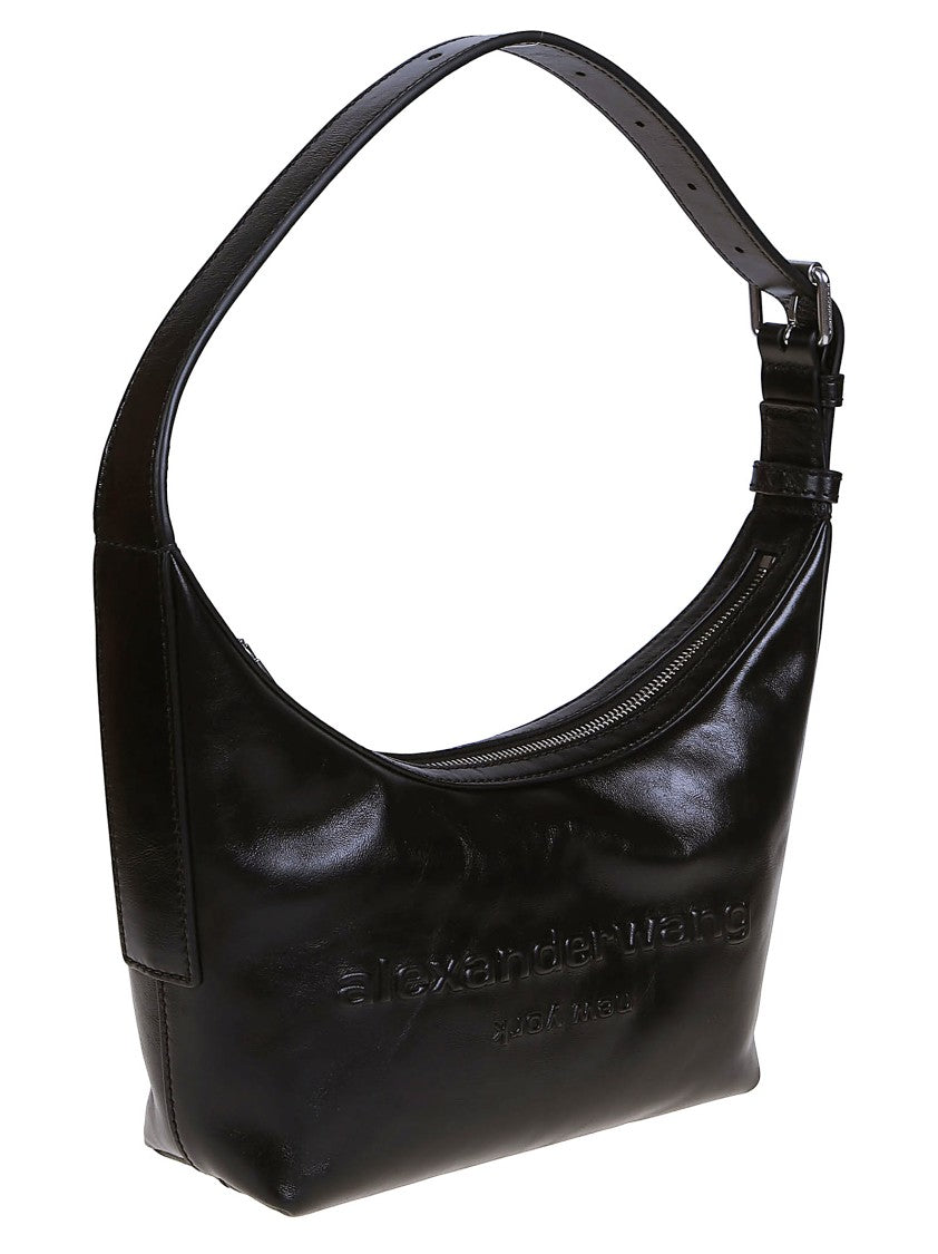 Alexander Wang Punch Small Black Leather Hobo Bag