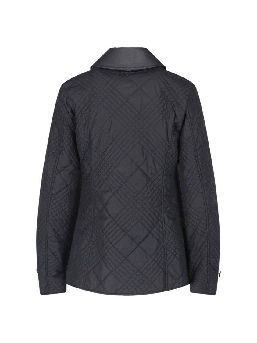Burberry Diamond Quilted Jacket With Classic Collar And Button Closure