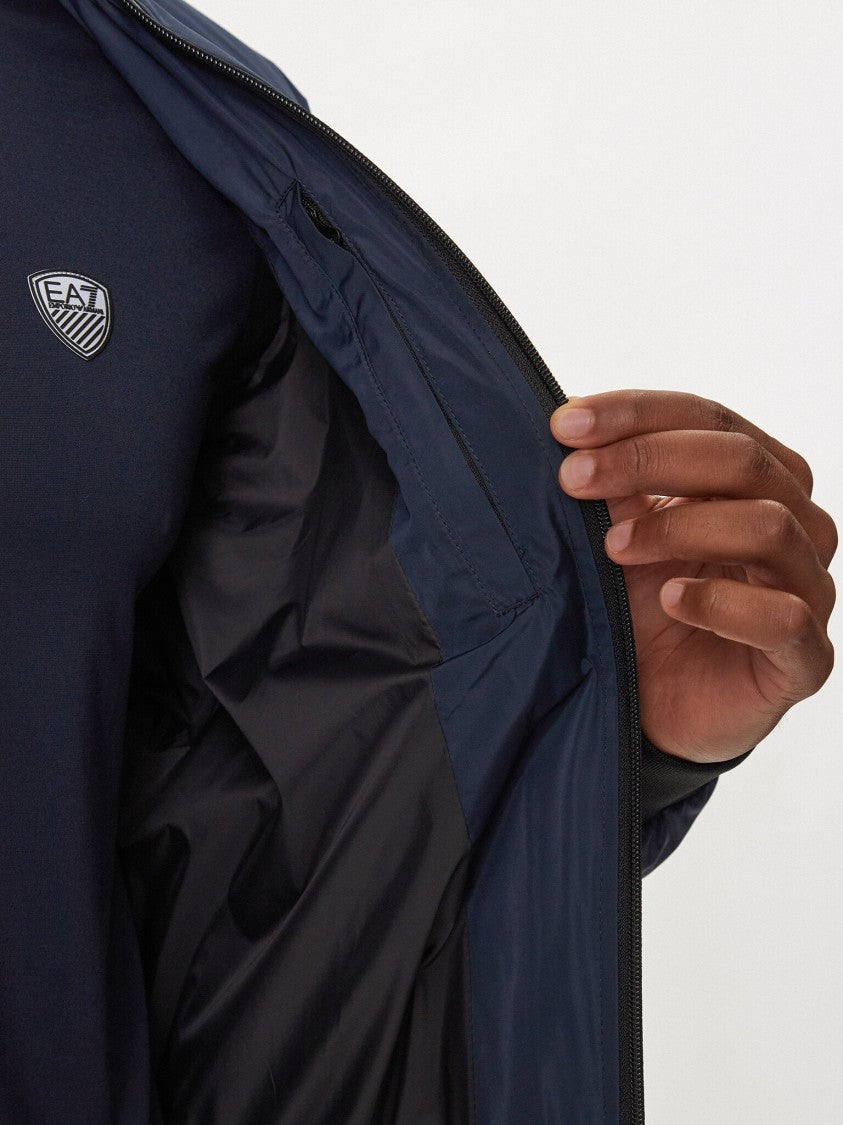 Emporio Armani Navy Blue Nylon Bomber Jacket