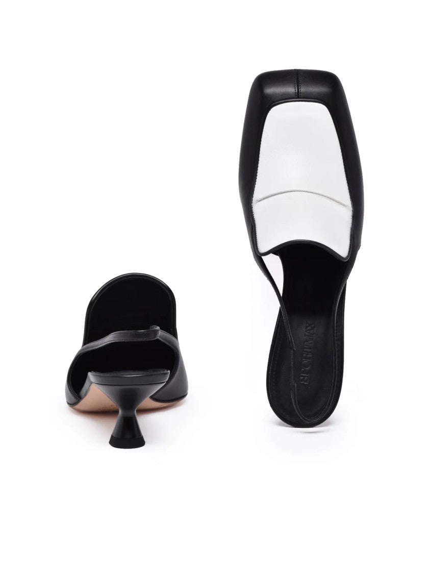 Sportmax Black-White Leather Trofeo Chanel Pumps