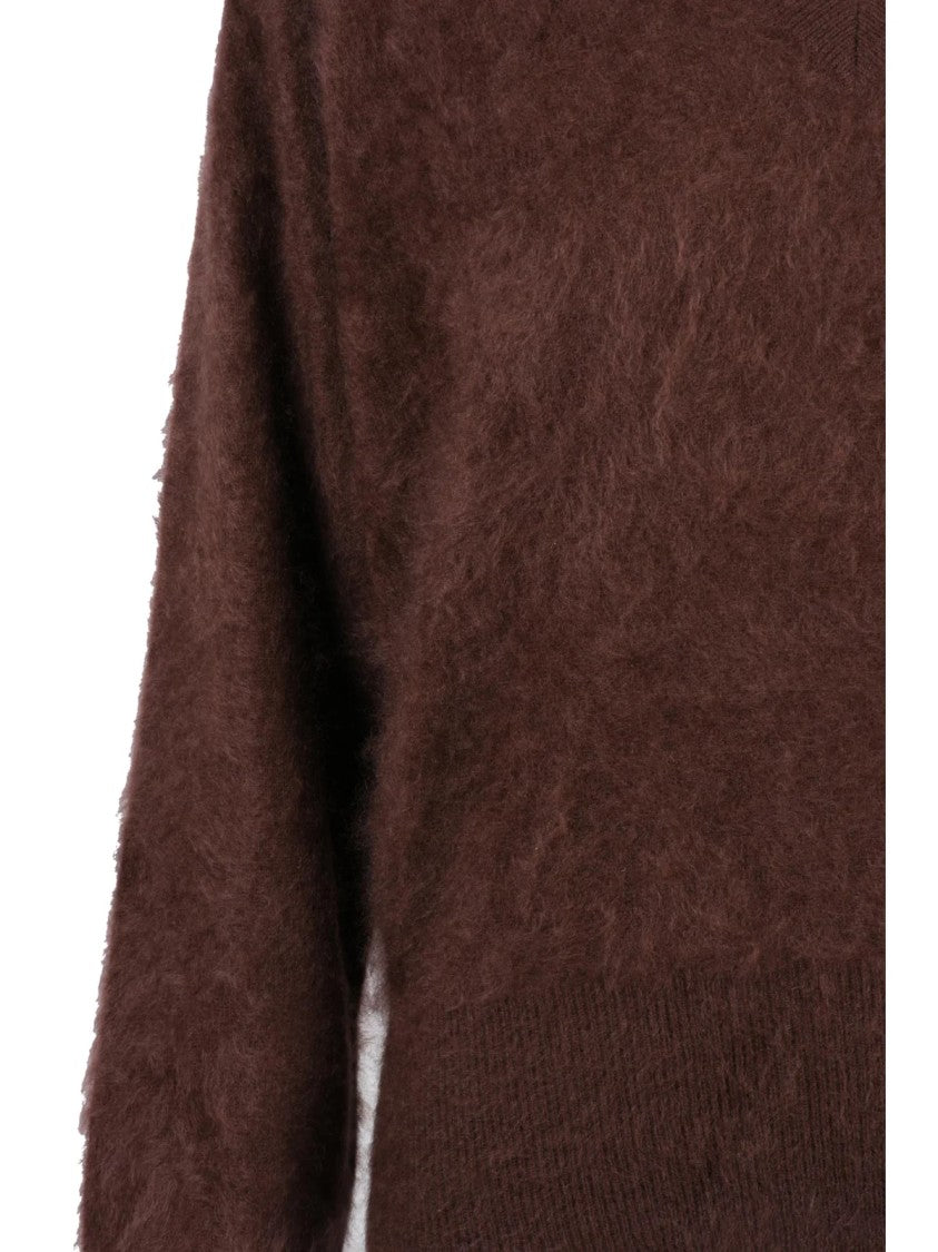 Seventy V-Neck Cashmere Pullover With Fuzzy Texture