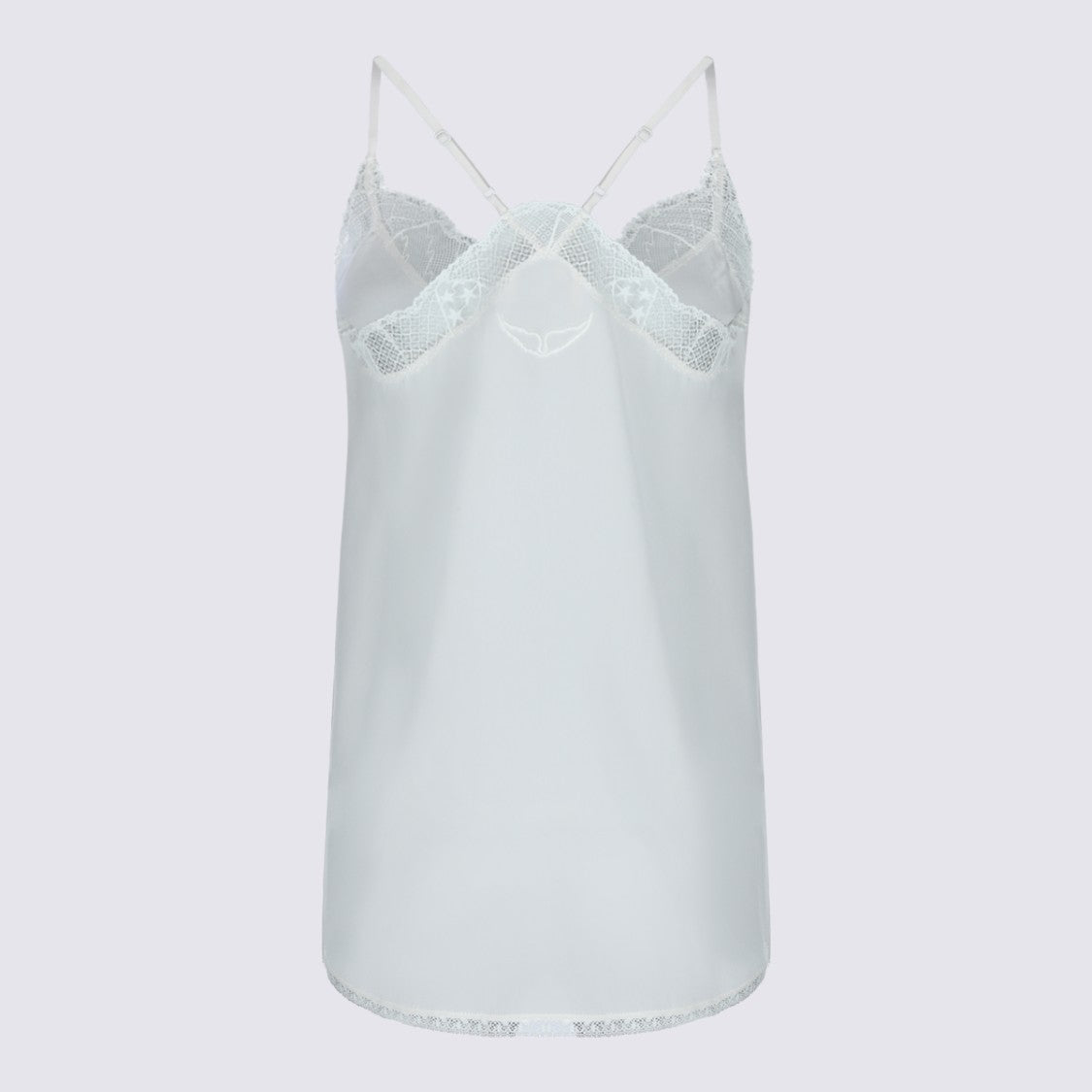 Zadig & Voltaire Silk Top With Intricate Lace And V-Neckline