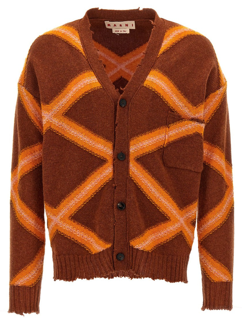 Marni Broken Macro Argyle' Cardigan