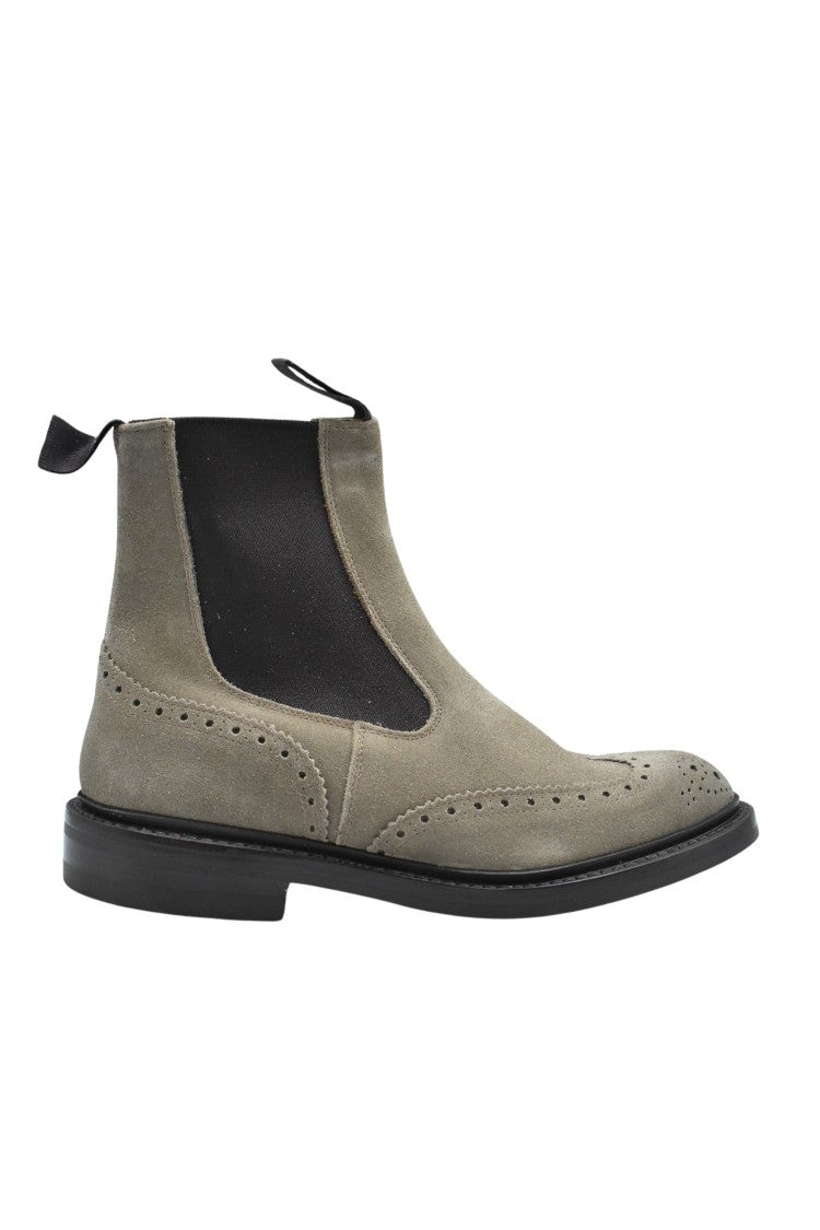 Tricker's Laced Boots With Brogue Detailing