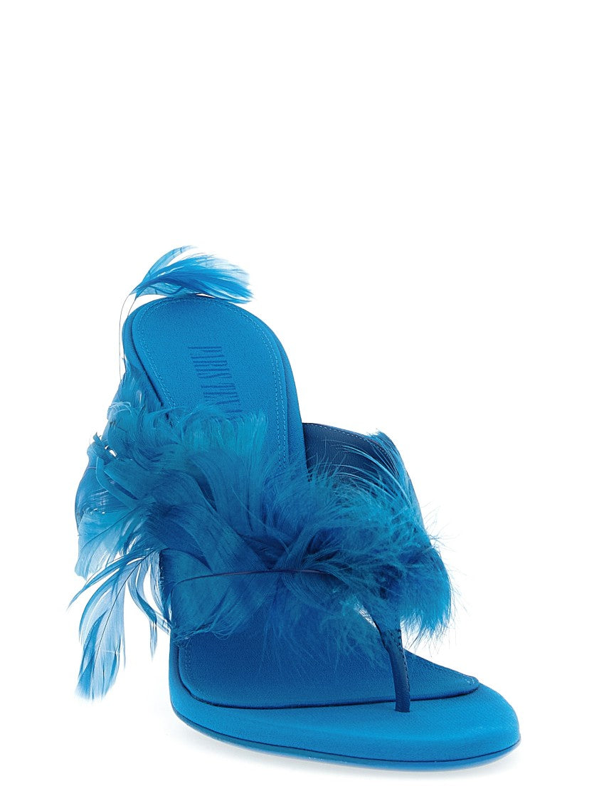 Paris Texas 'Lidia Feather Thong' Mules