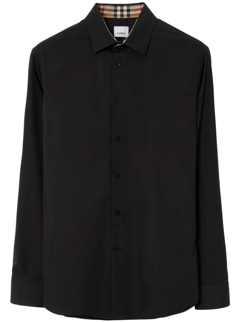 Burberry Checked Overshirt With Contrasting Patterned Collar