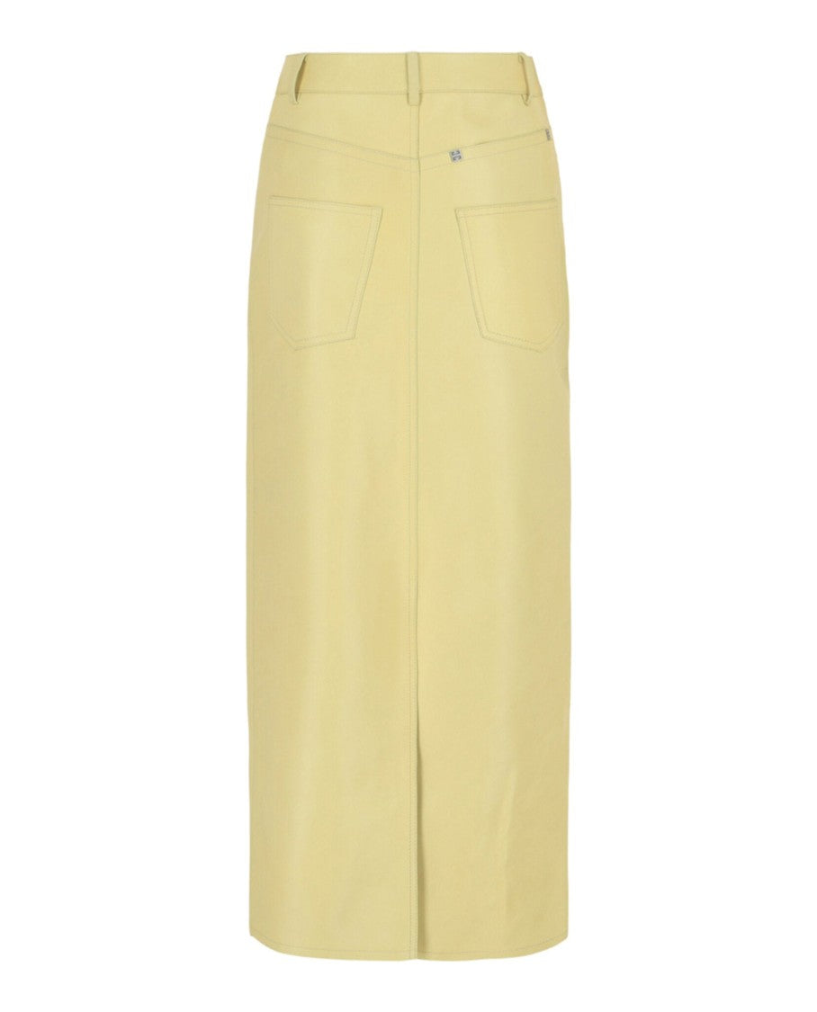 Givenchy Leather Pencil Skirt With Front Split