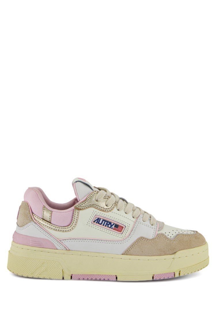 Autry Clc Women’S Basket Sneakers With Pink Details