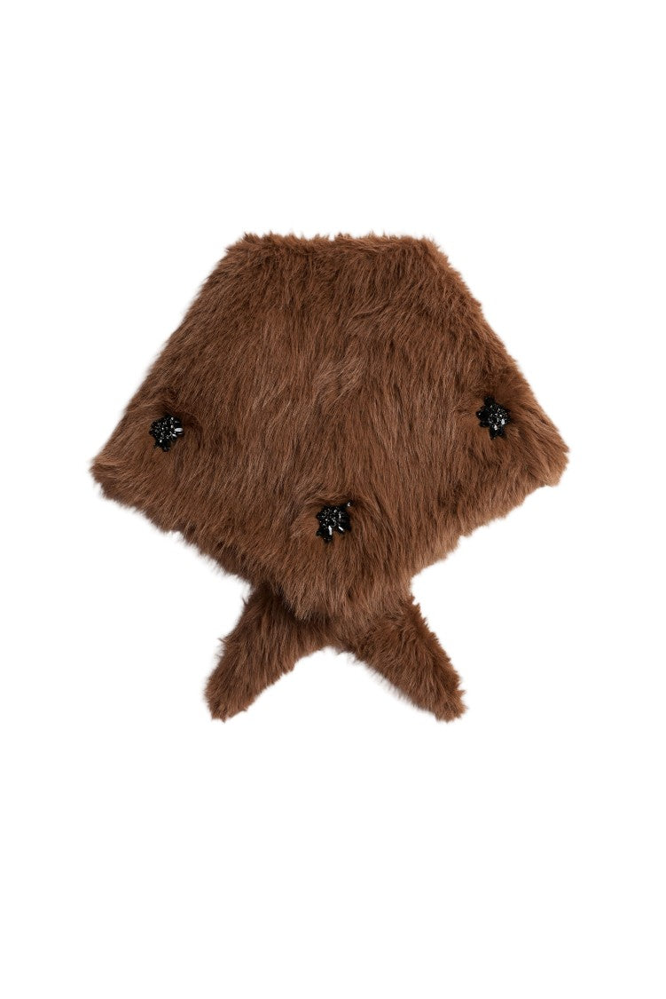 Simone Rocha Brown Faux-Fur Neck Warmer Scarf