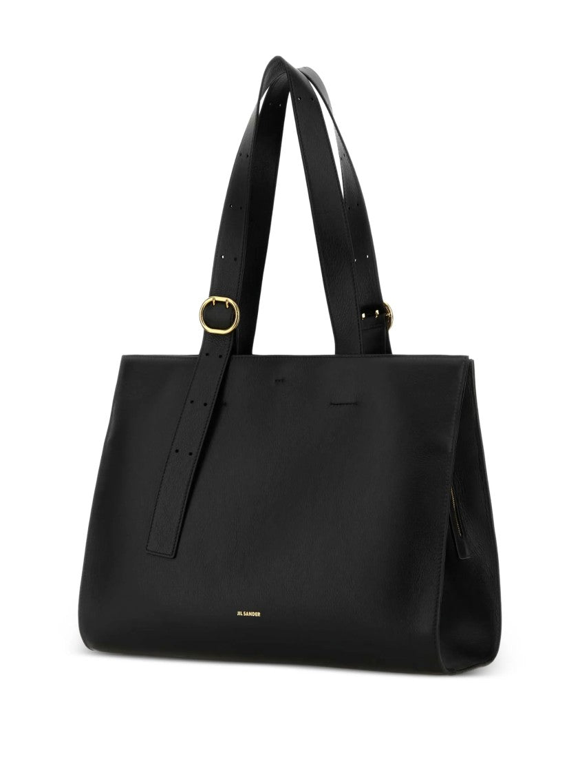 Jil Sander Black Shopping Rectangular Leather Tote