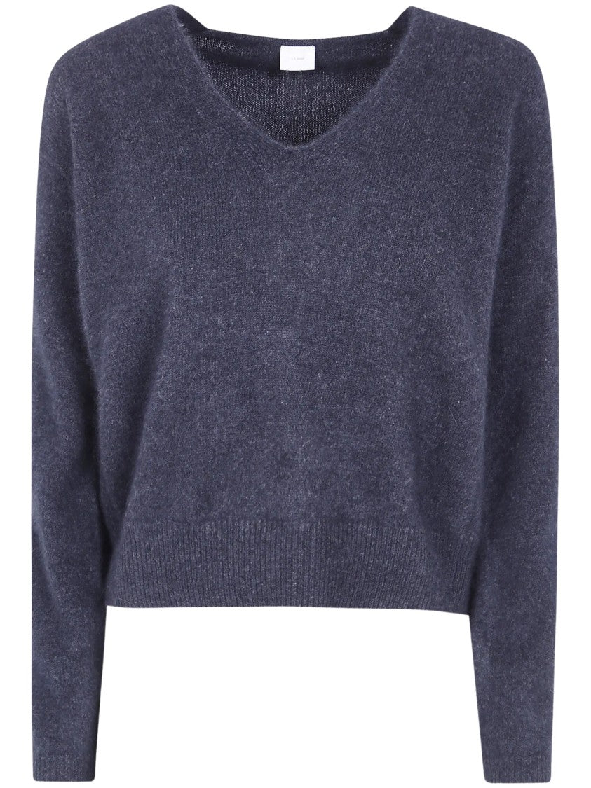 Ct Plage Cropped Ribbed V-Neck Knit Sweater