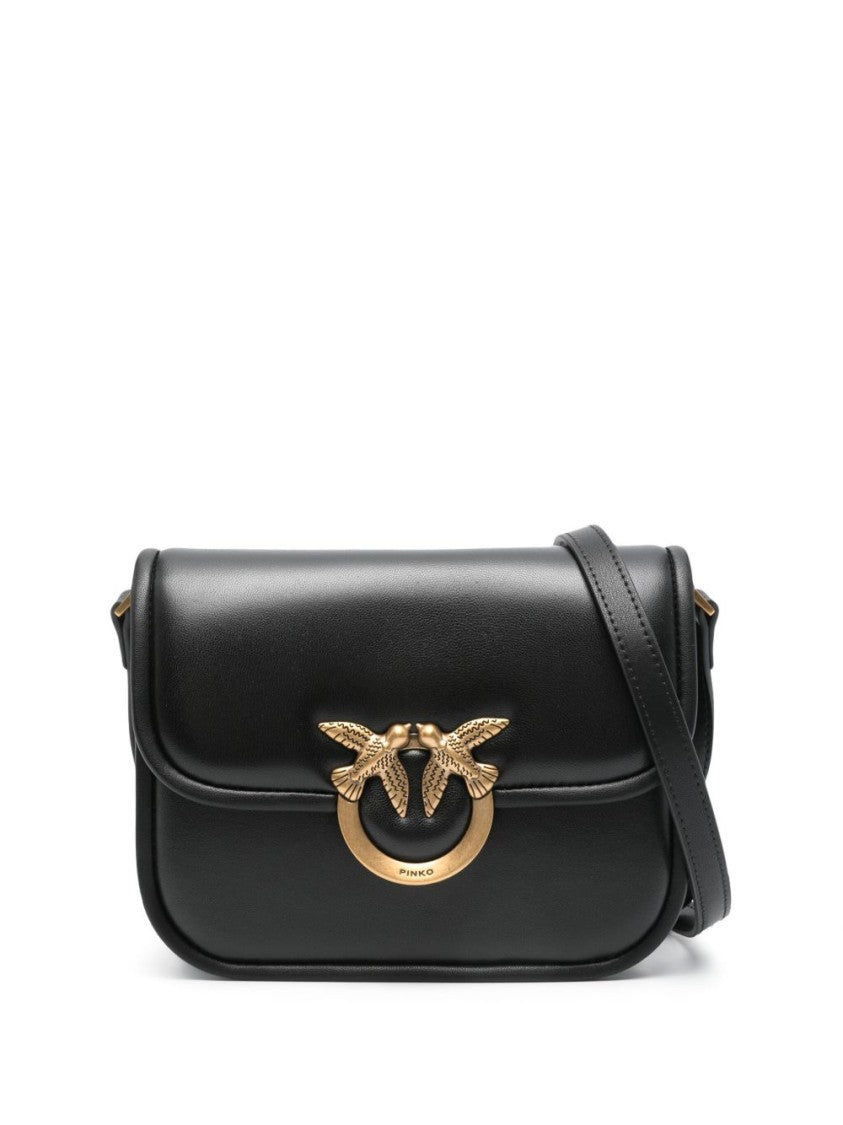 Pinko Black Leather Crossbody Bag