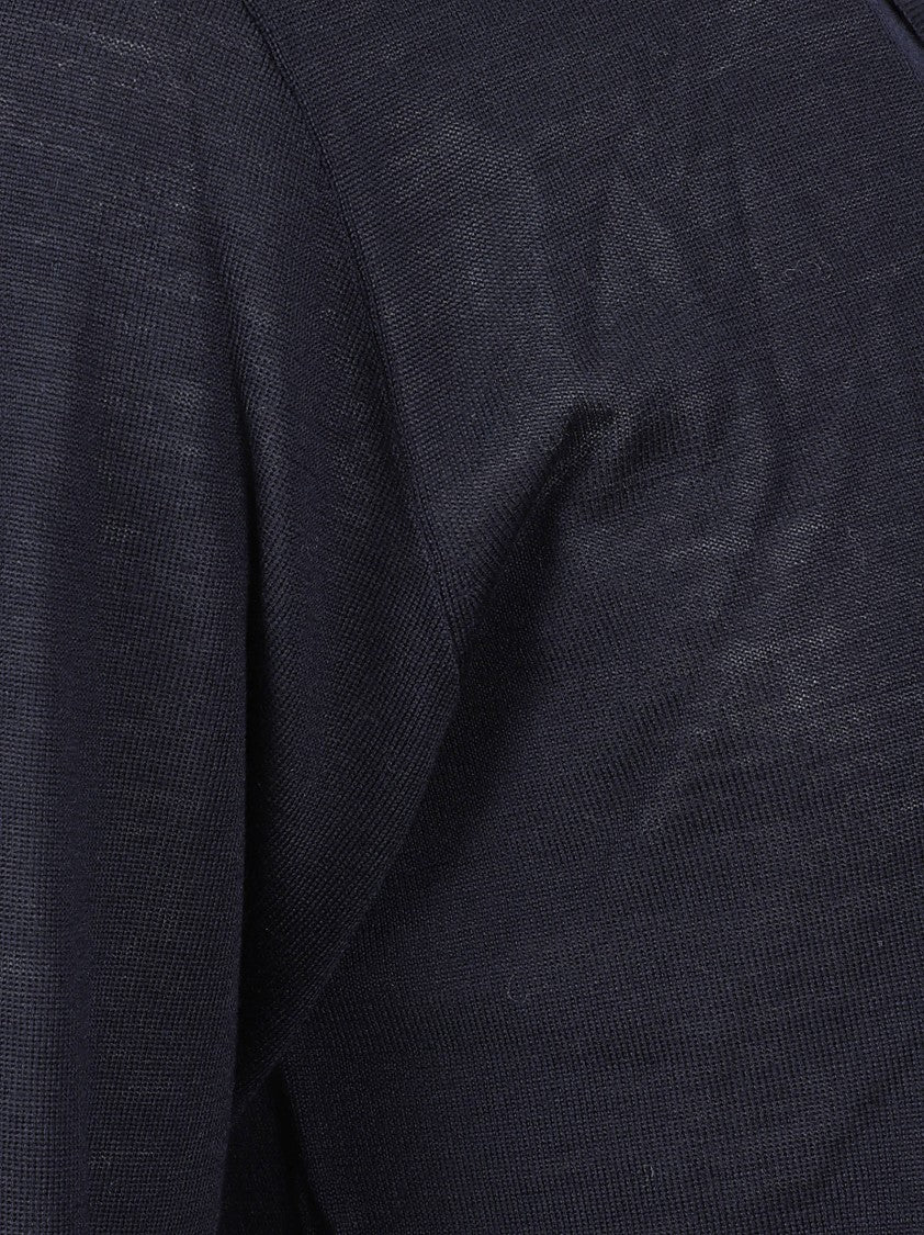 Golden Goose Classic Navy Blue Virgin Wool Polo Shirt