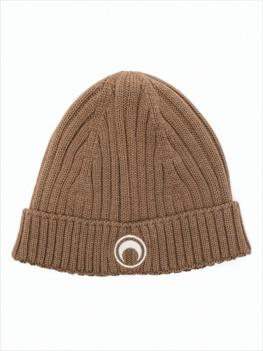 Marine Serre Ribbed Wool Beanie With Crescent Moon Emblem