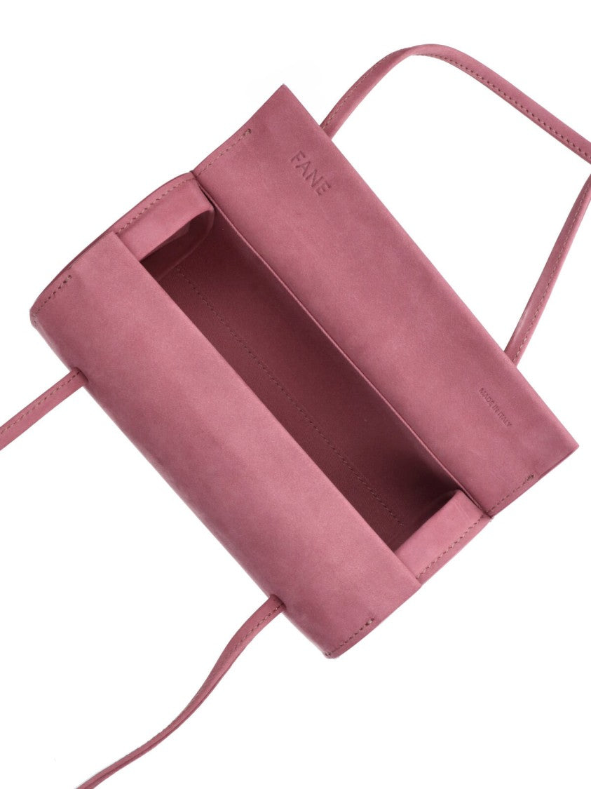 Fane Pink Mie Cylindrical Nubuck Leather Shoulder Bag