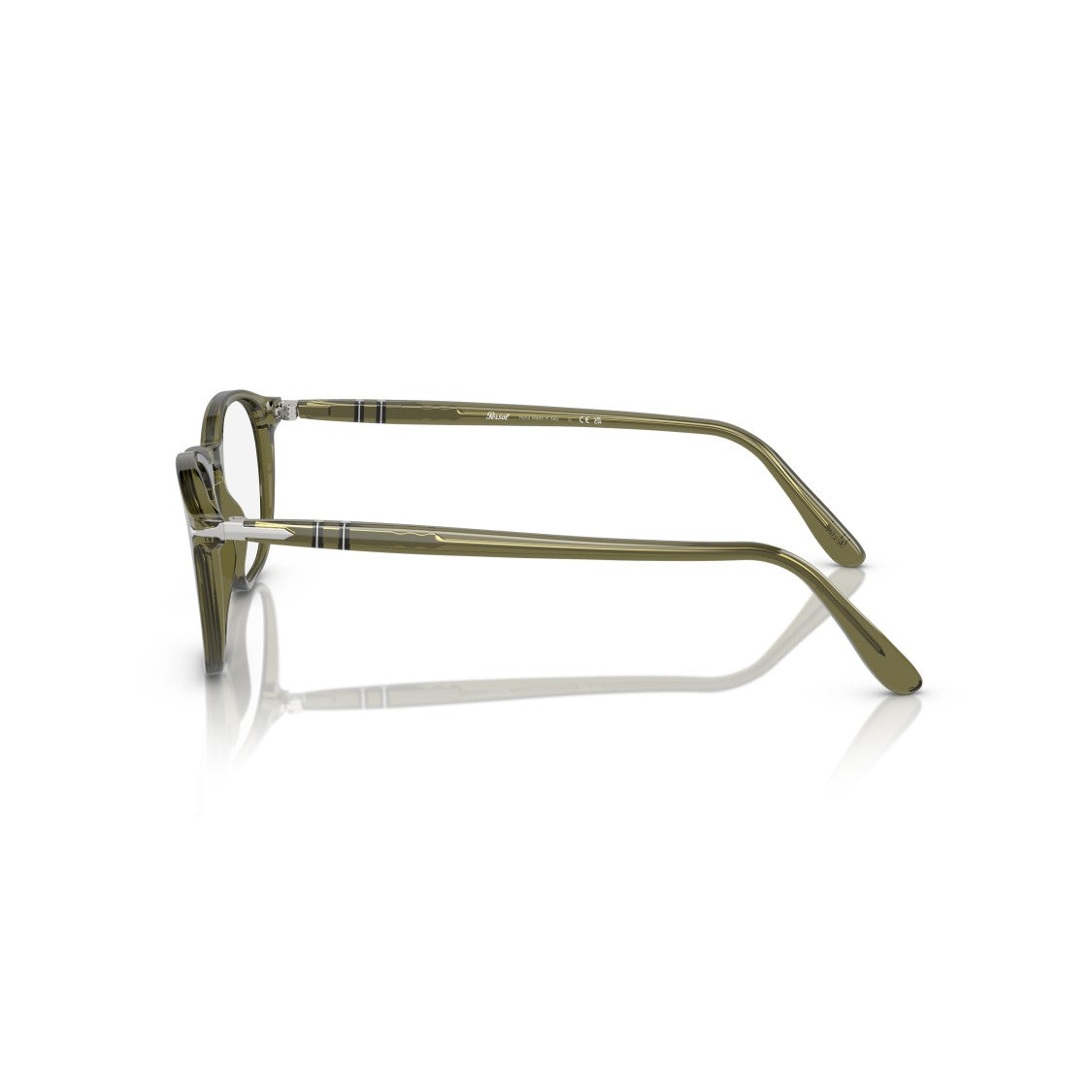 Persol 0Po3007v Translucent Olive Green Acetate Sunglasses With Silver Accents